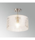 Forest 38cm Satin Nickel Pendant/Semi Flush/Semi Flush 1 x E27 Drum Ribbed Glass (B)-12