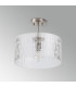 Forest 38cm Satin Nickel Pendant/Semi Flush/Semi Flush 1 x E27 Drum Ribbed Glass (B)-13