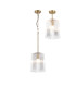 Forest Gold Pendant/Semi Flush/Semi Flush 1 x E27 Square Ribbed Glass (C)-1