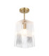Forest Gold Pendant/Semi Flush/Semi Flush 1 x E27 Square Ribbed Glass (C)-5