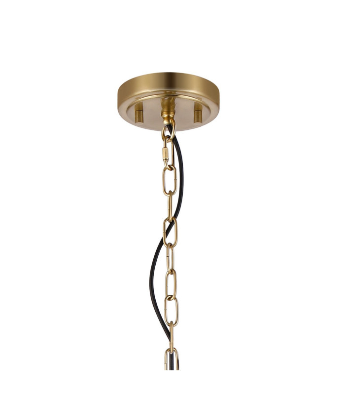 Forest Gold Pendant/Semi Flush/Semi Flush 1 x E27 Square Ribbed Glass (C)-7