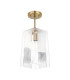 Forest Gold Pendant/Semi Flush/Semi Flush 1 x E27 Square Ribbed Glass (C)-10