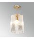 Forest Gold Pendant/Semi Flush/Semi Flush 1 x E27 Square Ribbed Glass (C)-12