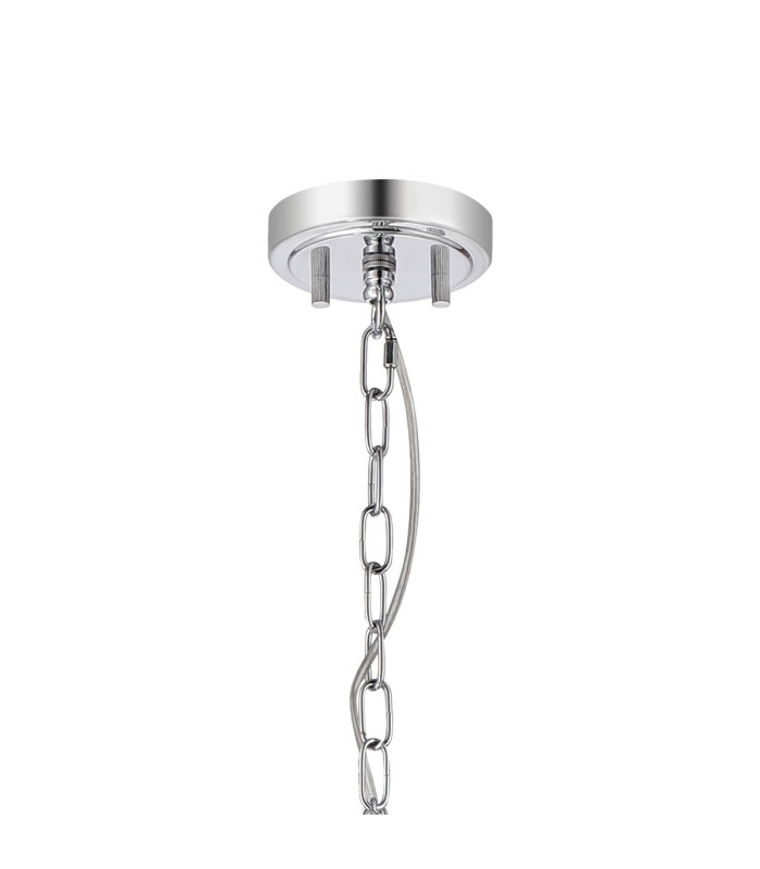 Forest Polished Chrome Pendant/Semi Flush/Semi Flush 1 x E27 Square Ribbed Glass (C)-7