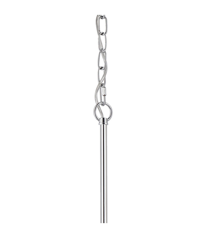 Forest Polished Chrome Pendant/Semi Flush/Semi Flush 1 x E27 Square Ribbed Glass (C)-8
