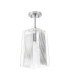 Forest Polished Chrome Pendant/Semi Flush/Semi Flush 1 x E27 Square Ribbed Glass (C)-10
