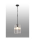 Forest 19cm Satin Black Pendant/Semi Flush/Semi Flush 1 x E27 Square Ribbed Glass (C)-3