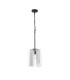 Forest 19cm Satin Black Pendant/Semi Flush/Semi Flush 1 x E27 Square Ribbed Glass (C)-4