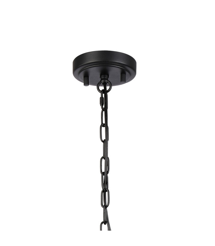 Forest 19cm Satin Black Pendant/Semi Flush/Semi Flush 1 x E27 Square Ribbed Glass (C)-7