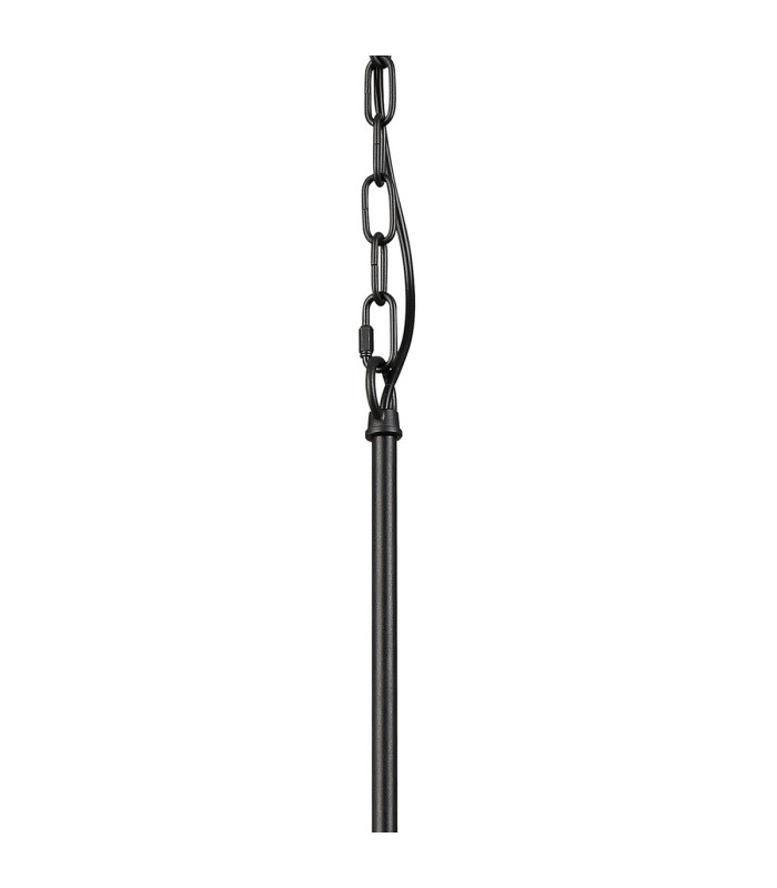 Forest 19cm Satin Black Pendant/Semi Flush/Semi Flush 1 x E27 Square Ribbed Glass (C)-8