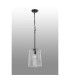 Forest 19cm Satin Black Pendant/Semi Flush/Semi Flush 1 x E27 Square Ribbed Glass (C)-11