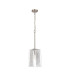 Forest Satin Nickel Pendant/Semi Flush/Semi Flush 1 x E27 Square Ribbed Glass (C)-4