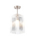 Forest Satin Nickel Pendant/Semi Flush/Semi Flush 1 x E27 Square Ribbed Glass (C)-5
