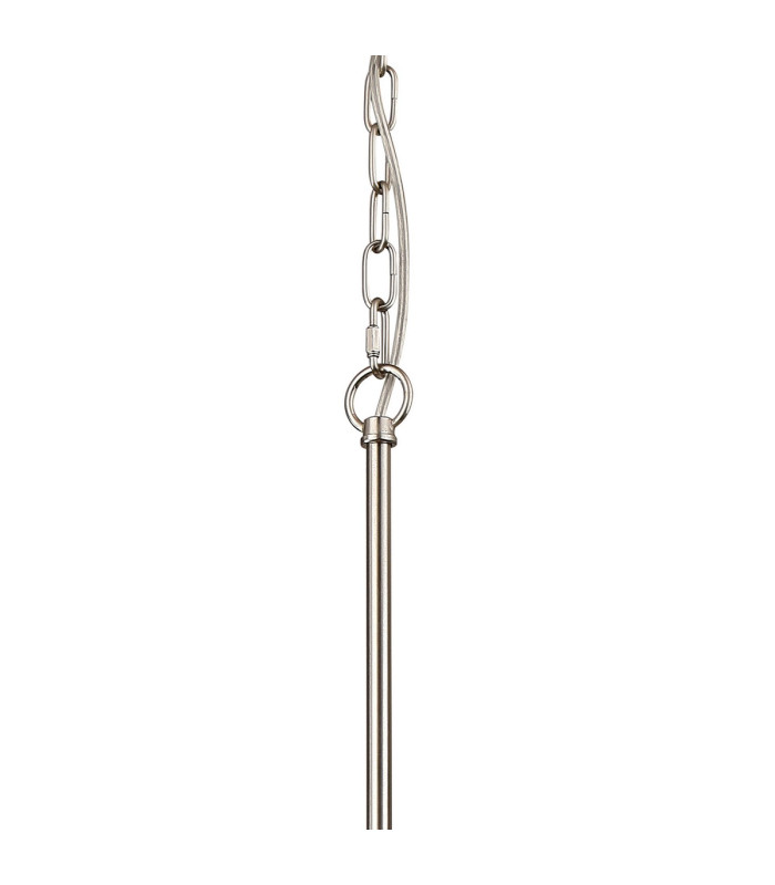 Forest Satin Nickel Pendant/Semi Flush/Semi Flush 1 x E27 Square Ribbed Glass (C)-8