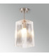 Forest Satin Nickel Pendant/Semi Flush/Semi Flush 1 x E27 Square Ribbed Glass (C)-12