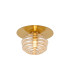 Astoria 21cm Round 1 Light Flush/Wall Light 160mm Glass Brass/Amber-1