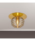 Astoria 21cm Round 1 Light Flush/Wall Light 160mm Glass Brass/Amber-3
