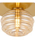 Astoria 21cm Round 1 Light Flush/Wall Light 160mm Glass Brass/Amber-6