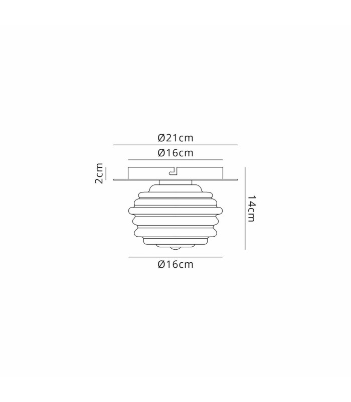 Astoria 21cm Round 1 Light Flush/Wall Light 160mm Glass Brass/Clear-2
