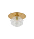 Astoria 21cm Round 1 Light Flush/Wall Light 160mm Glass Brass/Clear-4