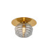 Astoria 21cm Round 1 Light Flush/Wall Light 160mm Glass Brass/Smoke-1