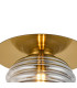 Astoria 21cm Round 1 Light Flush/Wall Light 160mm Glass Brass/Smoke-7