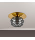 Astoria 21cm Round 1 Light Flush/Wall Light 160mm Glass Brass/Smoke-8