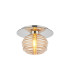 Astoria 21cm Round 1 Light Flush/Wall Light 160mm Glass Polished Nickel/Amber-1