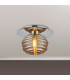 Astoria 21cm Round 1 Light Flush/Wall Light 160mm Glass Polished Nickel/Amber-3