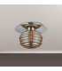 Astoria 21cm Round 1 Light Flush/Wall Light 160mm Glass Polished Nickel/Amber-7