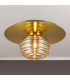Astoria 35cm Round 1 Light Flush/Wall Light 180mm Glass Brass/Amber-3