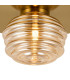 Astoria 35cm Round 1 Light Flush/Wall Light 180mm Glass Brass/Amber-5