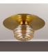 Astoria 35cm Round 1 Light Flush/Wall Light 180mm Glass Brass/Amber-8