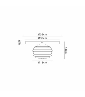 Astoria 35cm Round 1 Light Flush/Wall Light 180mm Glass Brass/Clear-2