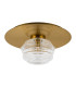 Astoria 35cm Round 1 Light Flush/Wall Light 180mm Glass Brass/Clear-4