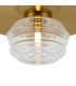 Astoria 35cm Round 1 Light Flush/Wall Light 180mm Glass Brass/Clear-6