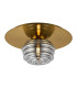 Astoria 35cm Round 1 Light Flush/Wall Light 180mm Glass Brass/Smoke-1