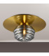 Astoria 35cm Round 1 Light Flush/Wall Light 180mm Glass Brass/Smoke-3