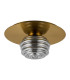 Astoria 35cm Round 1 Light Flush/Wall Light 180mm Glass Brass/Smoke-4