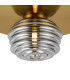 Astoria 35cm Round 1 Light Flush/Wall Light 180mm Glass Brass/Smoke-5
