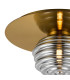 Astoria 35cm Round 1 Light Flush/Wall Light 180mm Glass Brass/Smoke-7