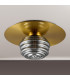 Astoria 35cm Round 1 Light Flush/Wall Light 180mm Glass Brass/Smoke-8