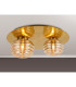 Astoria 45cm Round 2 Light Flush 160mm & 180mm Glass Brass/Amber-3