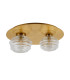 Astoria 45cm Round 2 Light Flush 160mm & 180mm Glass Brass/Clear-4