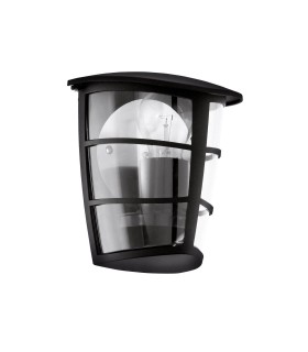 1 Light Outdoor Flush Lantern Black IP44, E27 - 1