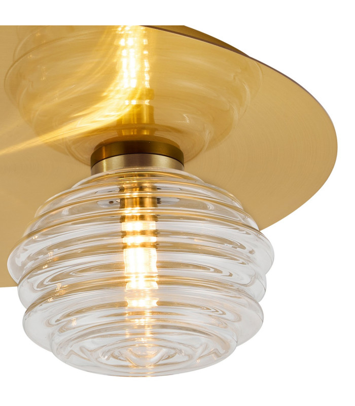 Astoria 45cm Round 2 Light Flush 160mm & 180mm Glass Brass/Clear-6
