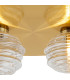 Astoria 45cm Round 2 Light Flush 160mm & 180mm Glass Brass/Clear-7