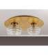 Astoria 45cm Round 2 Light Flush 160mm & 180mm Glass Brass/Clear-8