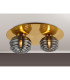 Astoria 45cm Round 2 Light Flush 160mm & 180mm Glass Brass/Smoke-3