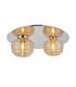 Astoria 45cm Round 2 Light Flush 160mm & 180mm Glass Polished Nickel/Amber-1